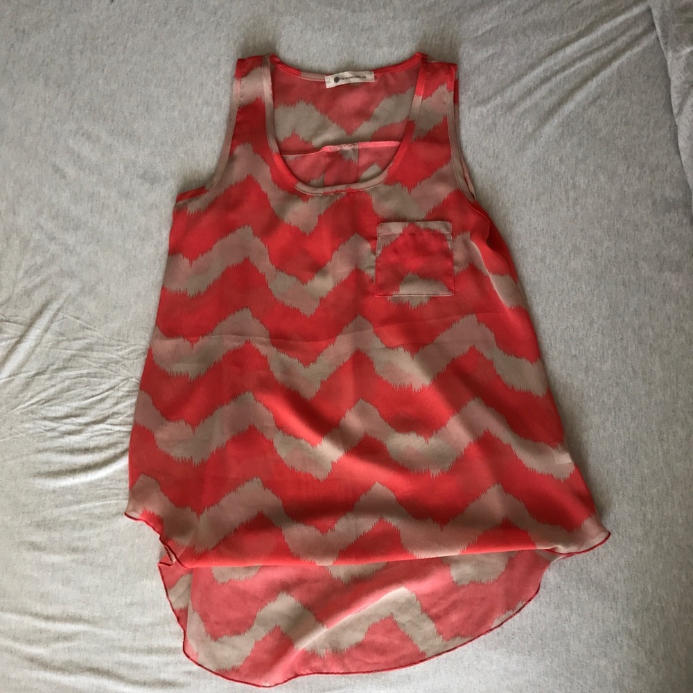 Sheer peach and nude chevron tank